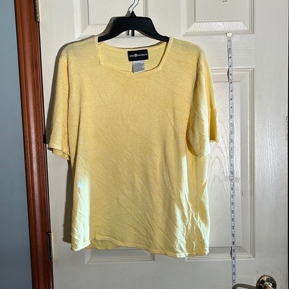 Sag harbor-size XL-yellow-short sleeve, pull over, boat neck sweater - Picture 1 of 7